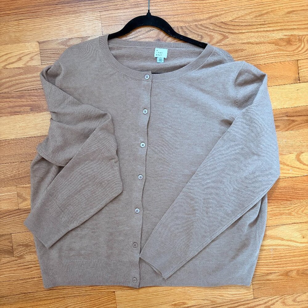 A New Day Ultra Soft Beige Cartigan Size XXL
